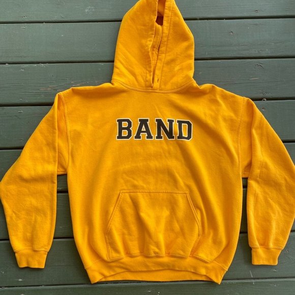 Bright Yellow BAND Hoodie Size Large - Picture 1 of 4
